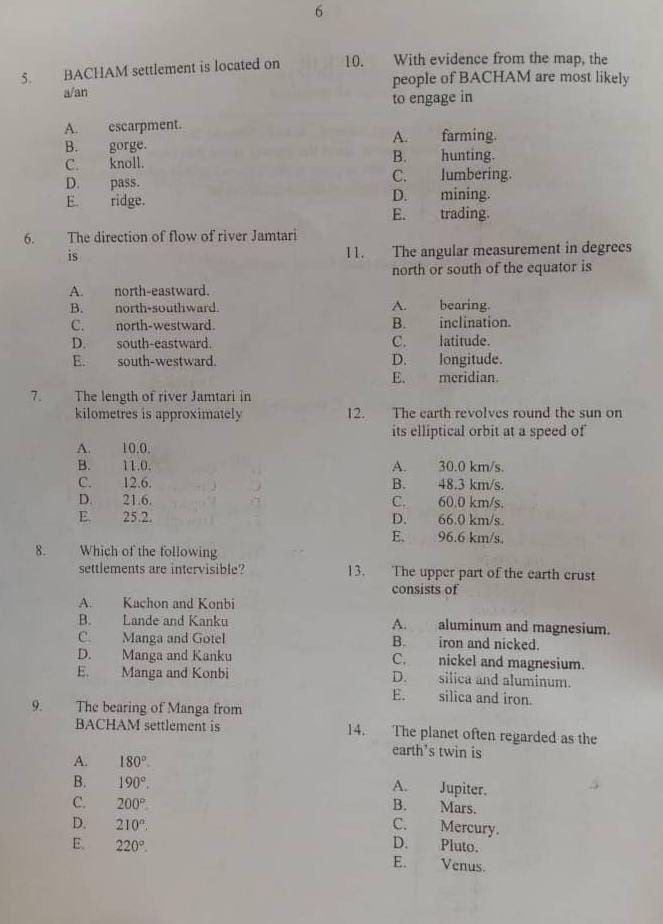 geography essay neco