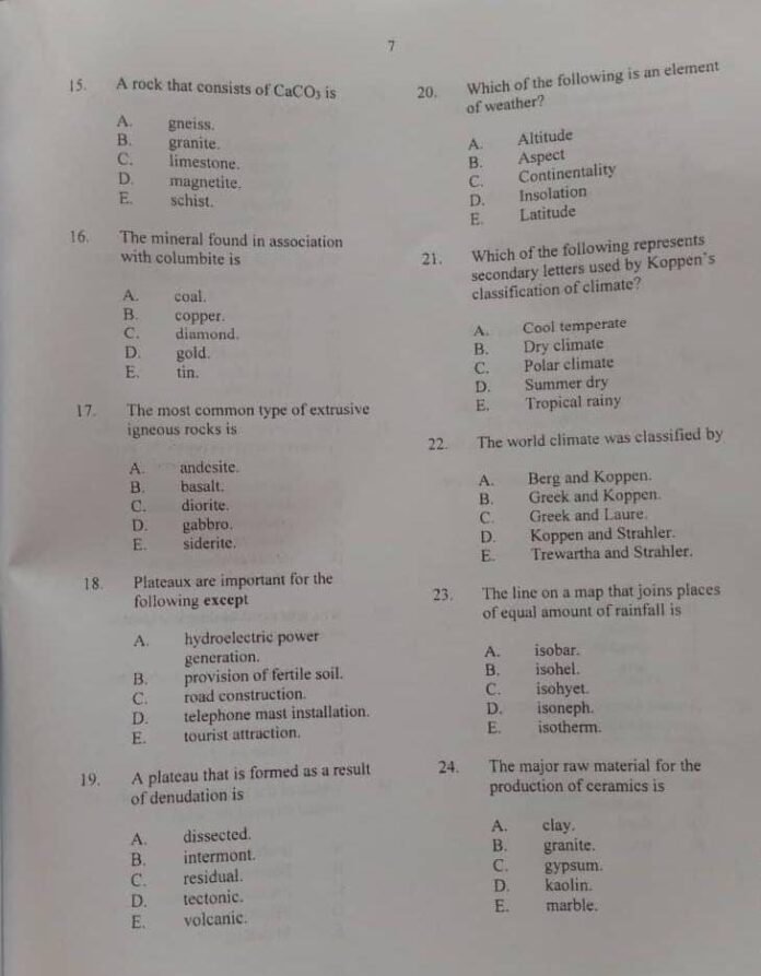 neco geography essay answers